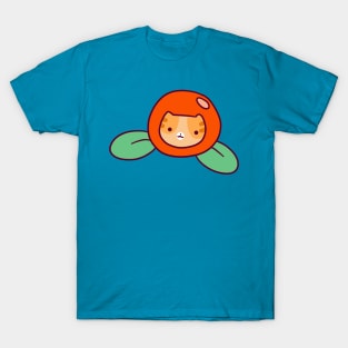 Orange Citrus Tabby Cat Face T-Shirt